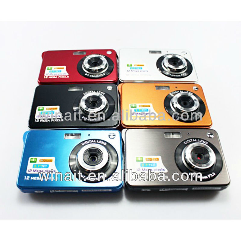 卸売/ OEM格安デジタルカメラ12万画素2.7インチTFTディスプレイ充電式リチウム電池の低価格の中国デジタルカメラ問屋・仕入れ・卸・卸売り
