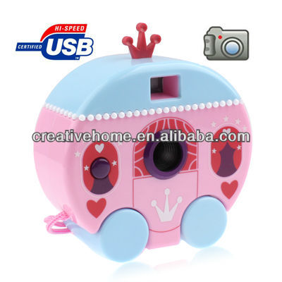 2つのx AAA 1.5Vアルカリ乾電池：0.3メガピクセル、電源と漫画のカボチャカースタイルのデジタルカメラ問屋・仕入れ・卸・卸売り