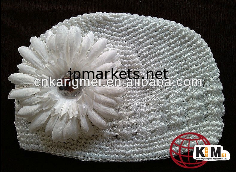 Warmerfulかわいい安いウールkufiの帽子は、新たなガーベラデイジーの花のヘッドインチwith4問屋・仕入れ・卸・卸売り