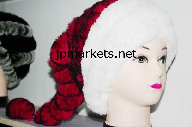 2013新しいスタイルのファッションニットREXのウサギの毛皮のクリスマスの帽子問屋・仕入れ・卸・卸売り