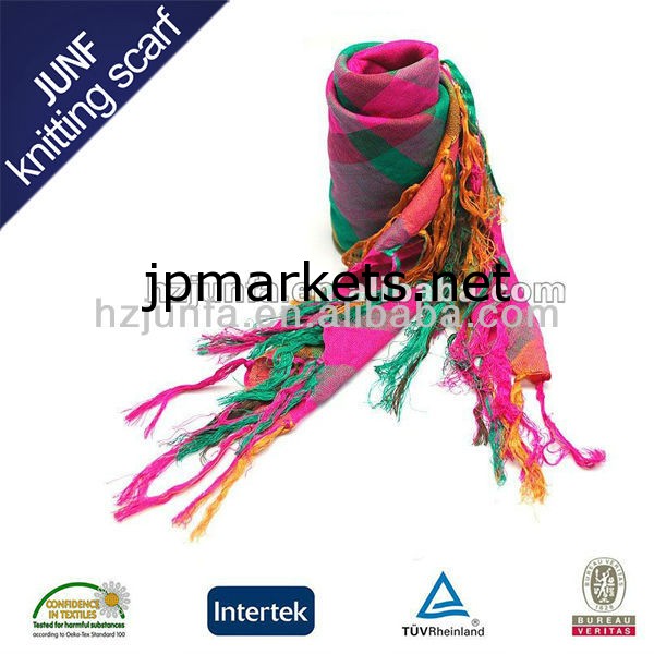 2012ファッションレディース固体colorindiaパシュミナジャガード編みスカーフ問屋・仕入れ・卸・卸売り