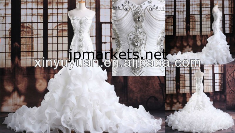 豪華な結晶は、ウェディングドレスLTG-008高価な花嫁のウェディングドレス2013人魚問屋・仕入れ・卸・卸売り