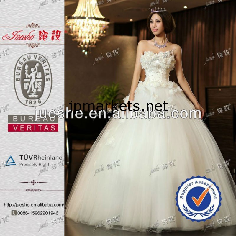 新しいファッションアップリケ王女の花嫁のウェディングドレス2013問屋・仕入れ・卸・卸売り