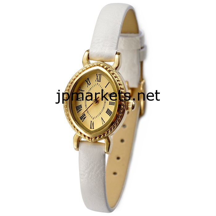 白いUPストラップ付きの絶妙な黄金の小さなダイヤル女性の腕時計問屋・仕入れ・卸・卸売り