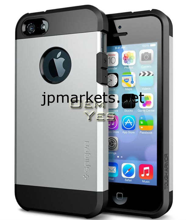 iPhone 5 5Sのための熱い販売Spigenタフアーマーハード戻る電話ケース問屋・仕入れ・卸・卸売り