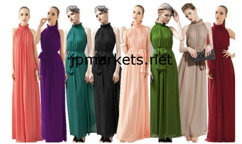 2013女性の新しいファッションノーブル（ベルト付き）襟ノースリーブシフォンマキシイブニングドレススタンドSW13042009問屋・仕入れ・卸・卸売り