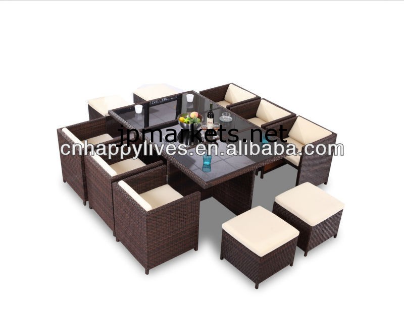 2013熱い販売のポリシンセティックラタン屋外のテーブルと椅子の家具（HL-6039）問屋・仕入れ・卸・卸売り