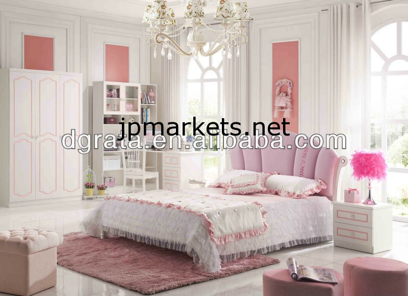 2013princessの寝室の家具、ピンクの子供用家具は無垢材およびE1 MDFボードで作られた問屋・仕入れ・卸・卸売り