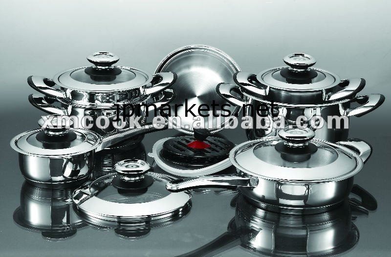 ポット電磁調理器（XM-1034BS）ステンレス鍋調理器具セット16PCSステンレス製の調理器具問屋・仕入れ・卸・卸売り