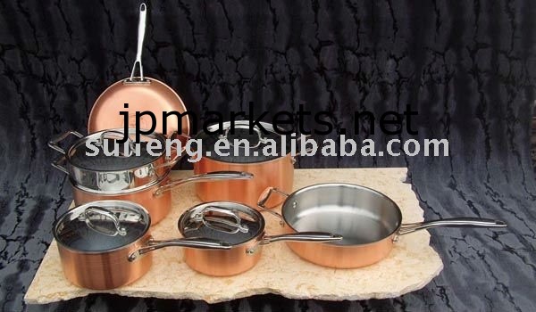 銅鍋をセットset/10ステンレス製の調理器具問屋・仕入れ・卸・卸売り