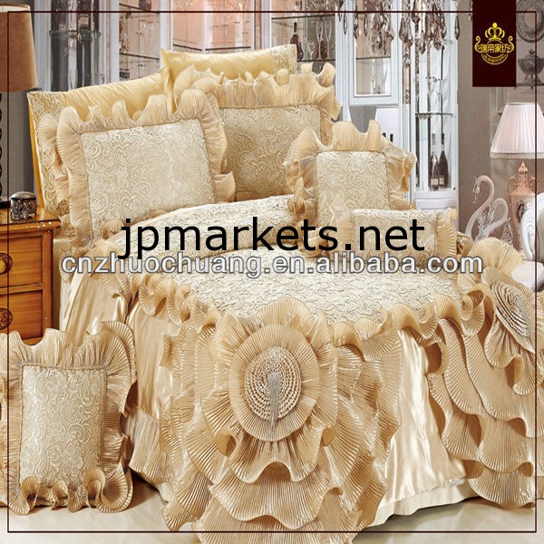 豪華な刺繍金婚式の寝具は、米国のキングサイズを設定問屋・仕入れ・卸・卸売り