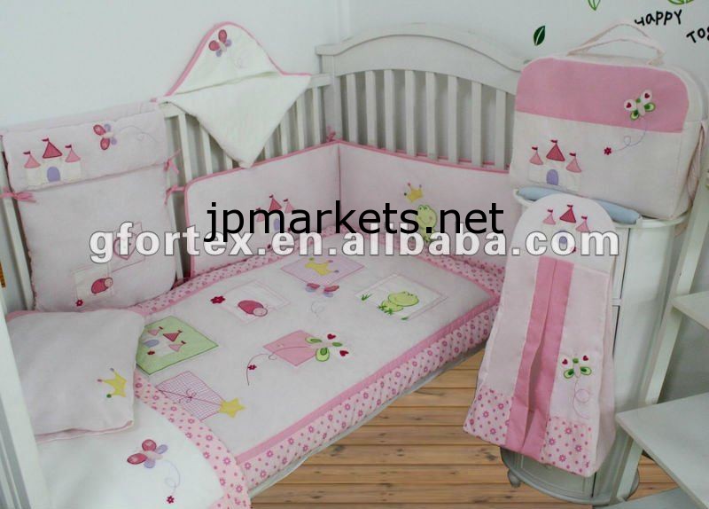 コットbeddngは私の愛する王女の花のピンクの女の子の愛のベッド幼児の赤ん坊の寝具セットを設定問屋・仕入れ・卸・卸売り