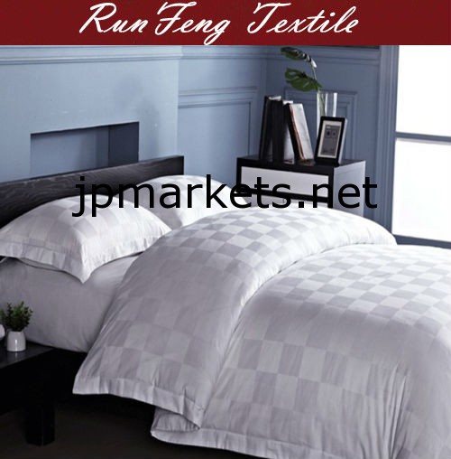 300TC高級寝具セット4本エジプト綿サテンホテル寝具セットをチェック問屋・仕入れ・卸・卸売り