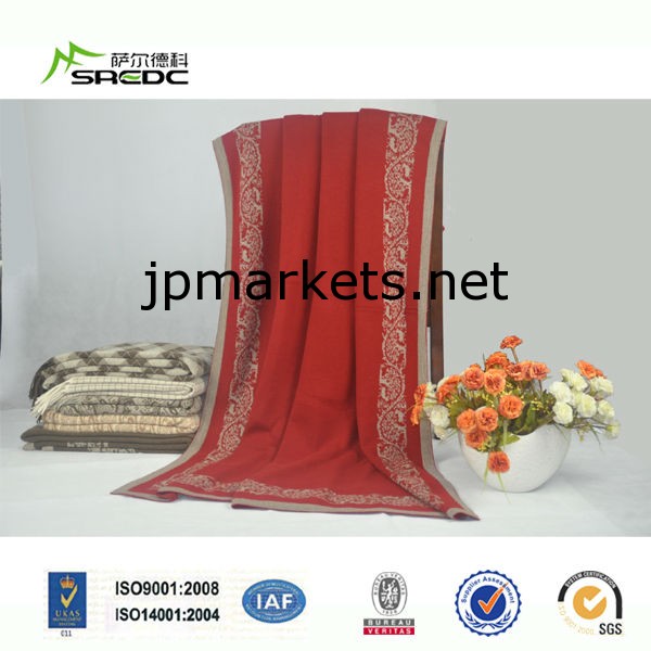 sredcピュアカシミアパシュミナは、柔らかい赤い毛布を編んだ問屋・仕入れ・卸・卸売り