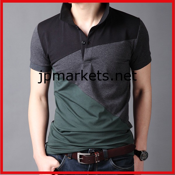 2013 OMEメンズ綿のポロのTシャツ、Fashionalの色違い「コントラストパネルポロTシャツ問屋・仕入れ・卸・卸売り