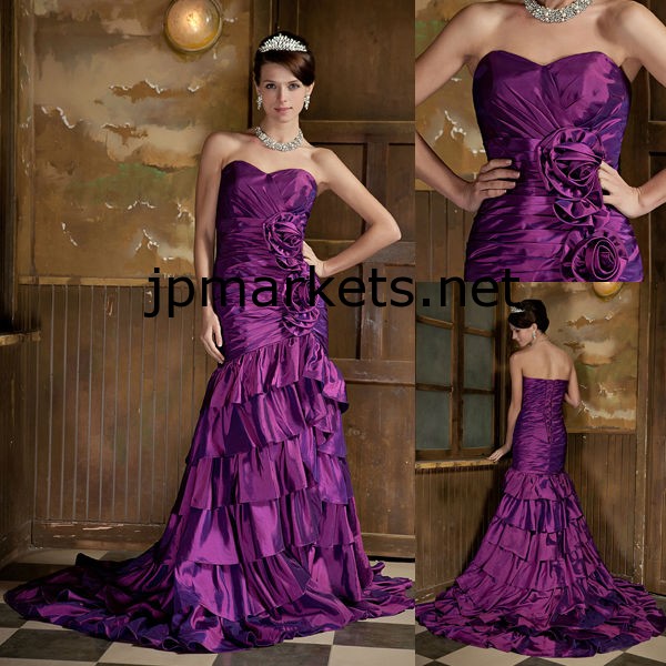 紫色の人魚rufflleストラップレスドレスイブニングドレスの花嫁衣装のCXH 1020問屋・仕入れ・卸・卸売り