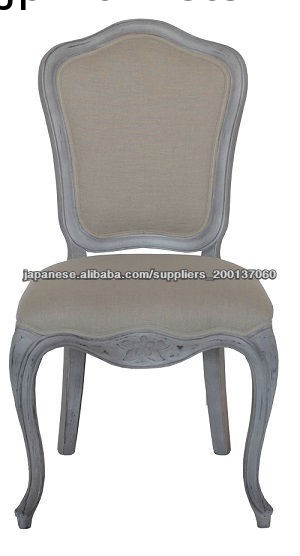 リネン生地のプロデューサーの椅子アンティーククラシック家具ファブリックダイニングチェア問屋・仕入れ・卸・卸売り