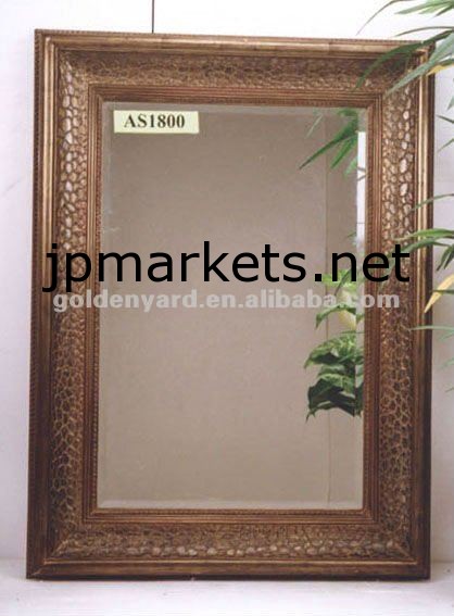 長方形の旧式な銀製の木フレームの絵画ミラー問屋・仕入れ・卸・卸売り
