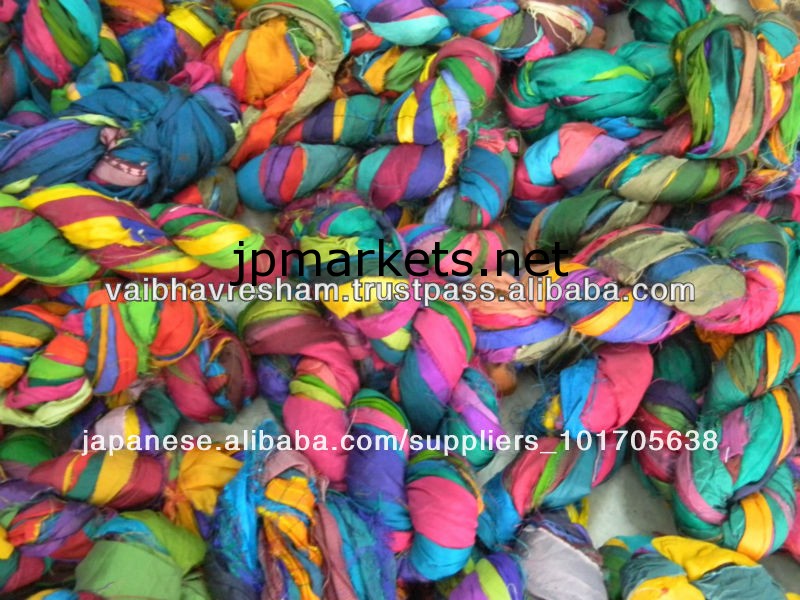 編み物用リサイクルサリーシルクリボン、 クラフトワーク、 糸店問屋・仕入れ・卸・卸売り