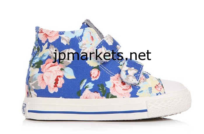 の女の子の靴の花のパターンホットキャンバスシューズ問屋・仕入れ・卸・卸売り