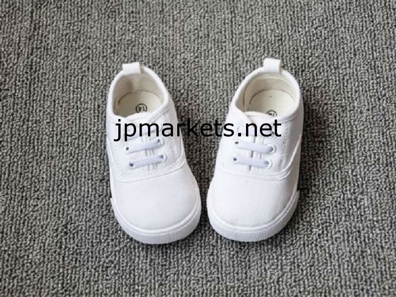 固体白いシンプルなprewalkerの子供カジュアルなキャンバスシューズ問屋・仕入れ・卸・卸売り