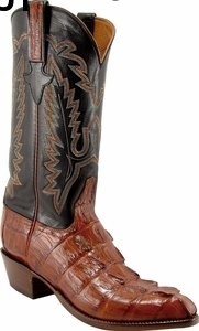 Mens Lucchese Classics Cognac Caiman Croc Tail Custom Hand-Made Boots L1326問屋・仕入れ・卸・卸売り