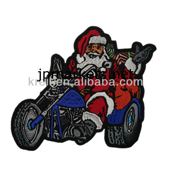ホット販売サンタクロース2013バイクモータの刺繍パッチ/バッジ問屋・仕入れ・卸・卸売り