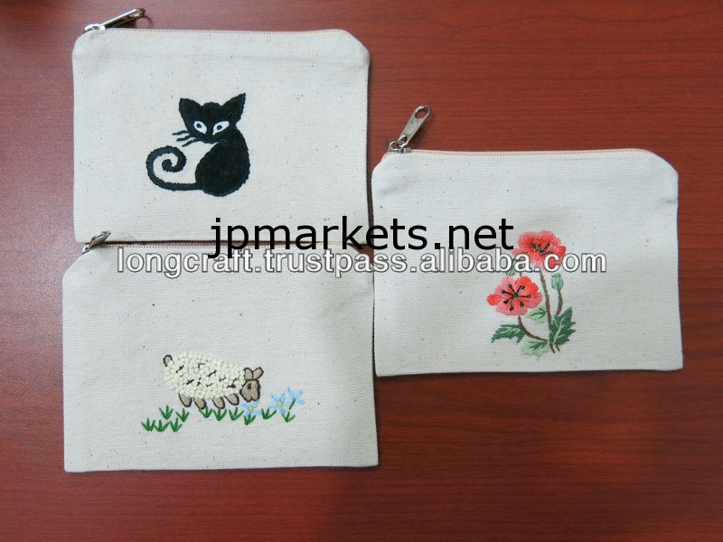 手が作った1usdのギフト- ポーチバッグコインのために- 手で綿の刺繍のポーチ問屋・仕入れ・卸・卸売り