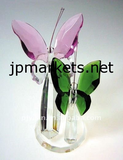 エレガントな水晶結婚祝い好意のギフト工芸品・ピンクの蝶問屋・仕入れ・卸・卸売り