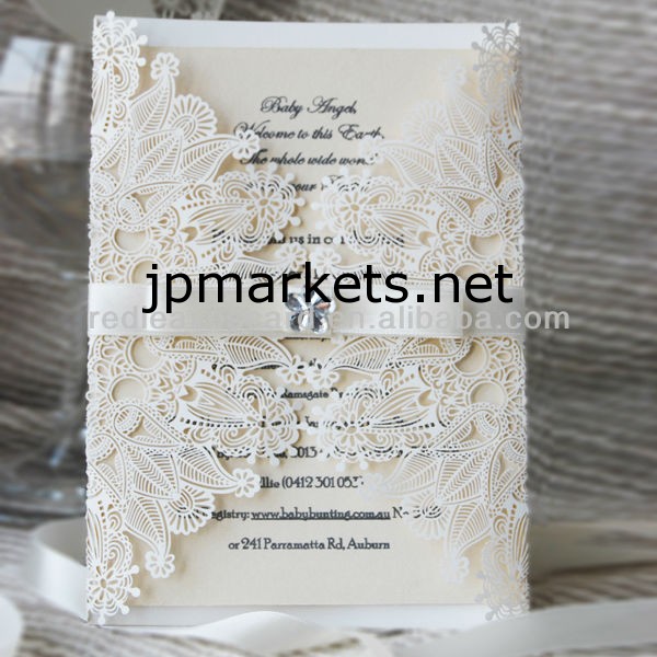 シックなデザイン最新の結婚式のレースのレーザーカットの招待状のカード問屋・仕入れ・卸・卸売り