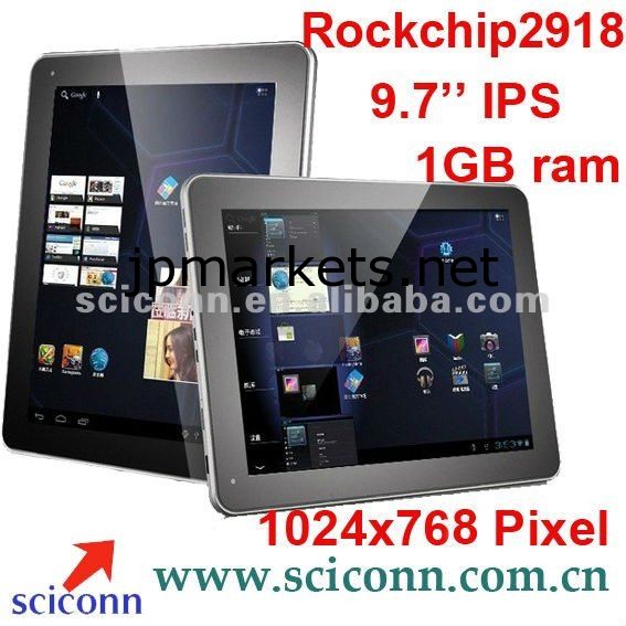 超薄型なrockchip29181.2ghzのcpu付きタブレット1024x7689.7インチのi psタッチスクリーン問屋・仕入れ・卸・卸売り