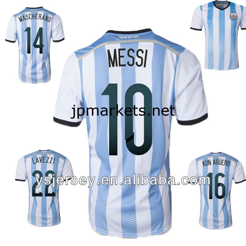 アルゼンチン女性プレーヤーのバージョンを受け入れる2014年小売価格送料無料アルゼンチンサッカージャージタイ品質アルゼンチンジャージトップ問屋・仕入れ・卸・卸売り