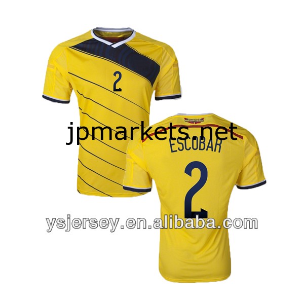 エスココロンビア22014年シーズンcamisetaドフットボルタイ品質のフットボールシャツコロンビアサッカージャージ問屋・仕入れ・卸・卸売り
