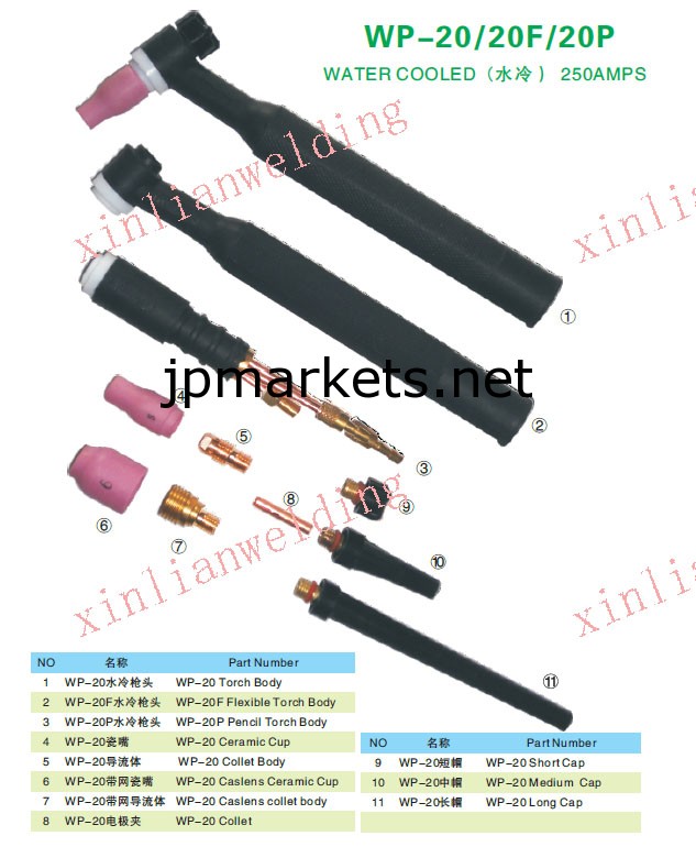 Wp-20/20f/20p tig溶接トーチ問屋・仕入れ・卸・卸売り