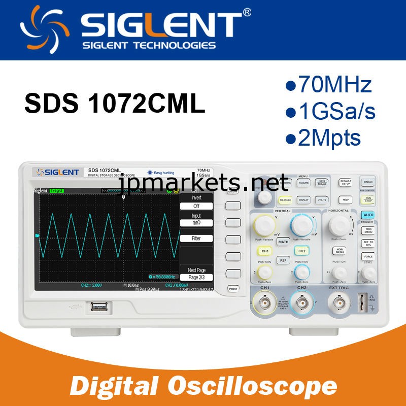 Siglentsds1072cml、 1gsa/s、 2mポイント、 70mhzのデジタルオシロスコープ問屋・仕入れ・卸・卸売り