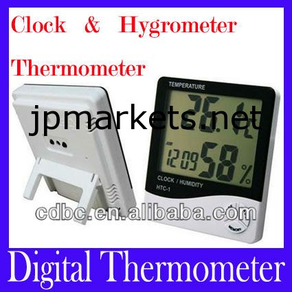 液晶デジタル温度・湿度計テスター国内htc-1湿度計クロック付き小売りパッケージ問屋・仕入れ・卸・卸売り