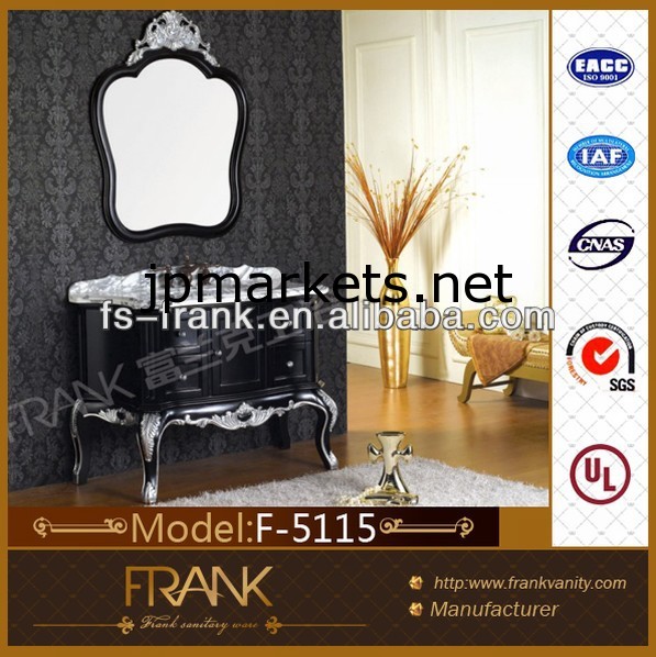 木製のアンティークフランク黒f-5115s銀付きの浴室用キャビネットの家具問屋・仕入れ・卸・卸売り