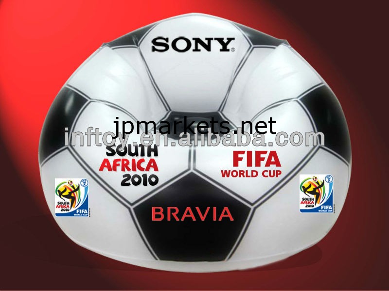 pvcインフレータブルサッカーのプリント付きソファ問屋・仕入れ・卸・卸売り