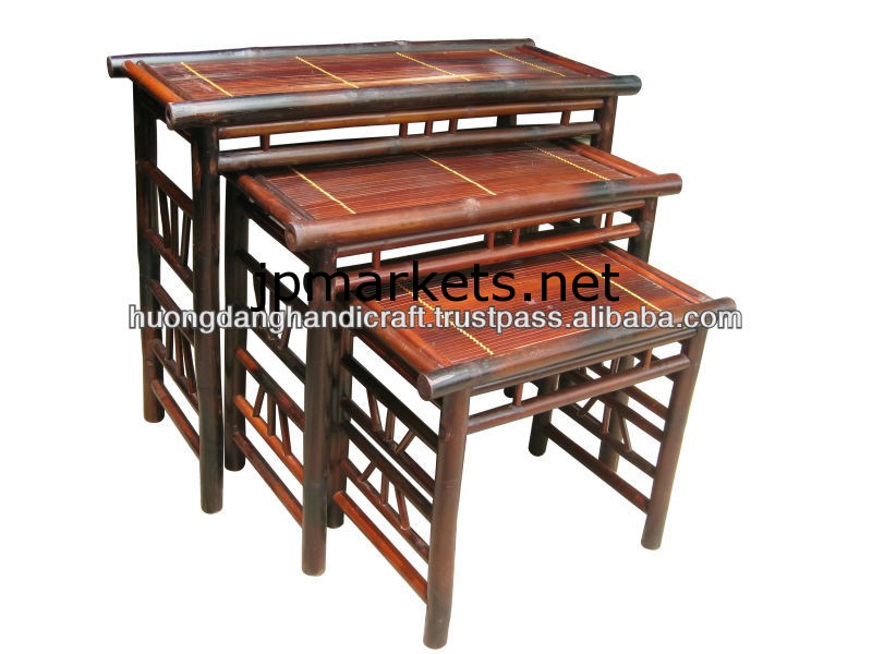 3個セットの竹のテーブルの家と庭のための問屋・仕入れ・卸・卸売り