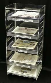 5つの棚が付いているアクリルの新聞掛け問屋・仕入れ・卸・卸売り