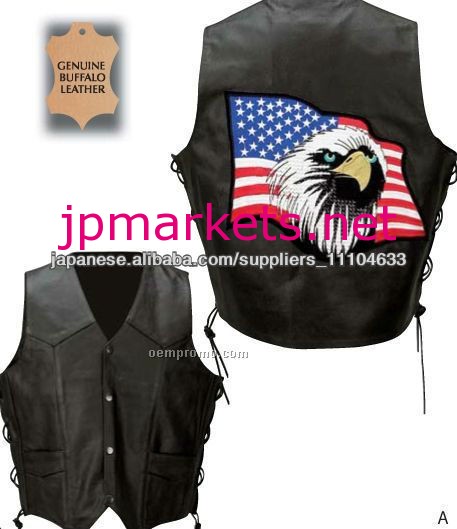 leather vest / lederweste / men split leather waistcoat / leather motorcycle vest問屋・仕入れ・卸・卸売り