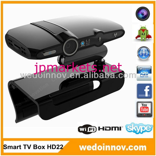 カメラ付きhd224.2アンドロイドデュアルコアアンドロイドテレビボックスウェブカメラtvボックス問屋・仕入れ・卸・卸売り