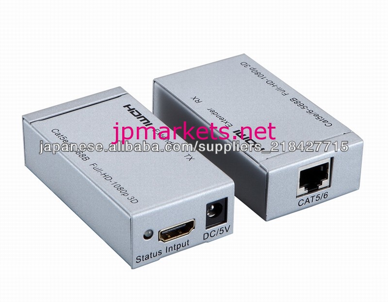 1080Pのために60MのUTP CAT5E/6ケーブルによるHDMIエクステンダー問屋・仕入れ・卸・卸売り