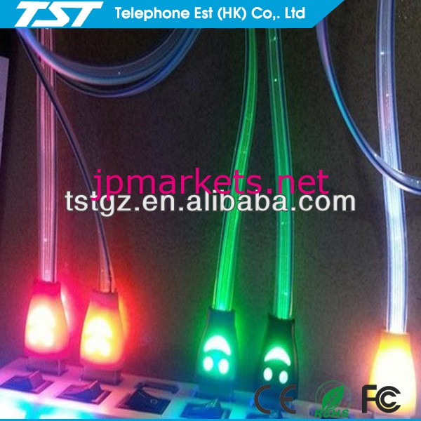 ファッションマイクロusbケーブルバルク2013ledライト付き問屋・仕入れ・卸・卸売り