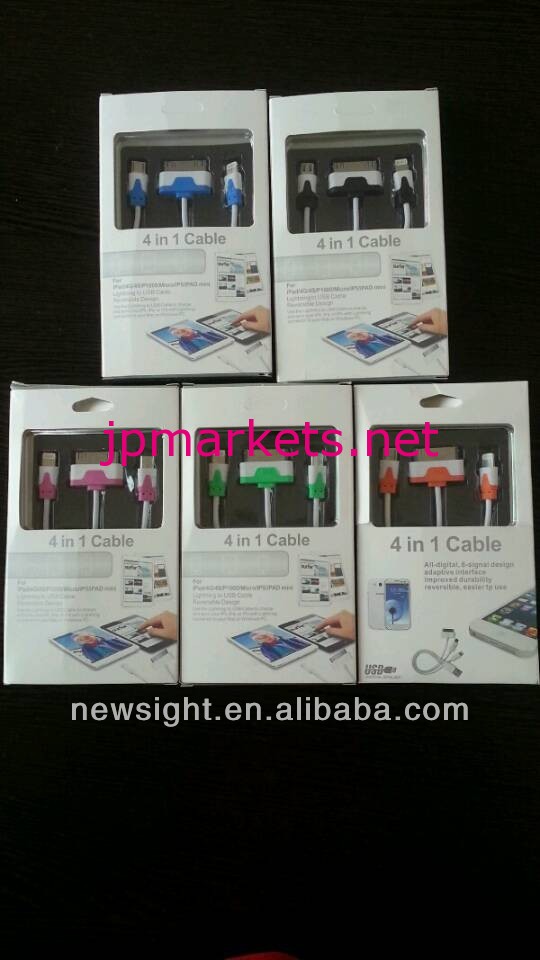 比較のお気に入りの新しい41usbケーブル、 カラフルなled4イン1ケーブルiphoneのためのusb、 のためのipad用とs4問屋・仕入れ・卸・卸売り