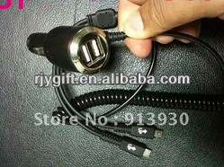 デュアルusbポートの車の充電器アダプタオート3.1a車の充電器で充電器iphoneipodのipad用htc、 とサムスンマイクロ/ミニusbケーブル問屋・仕入れ・卸・卸売り