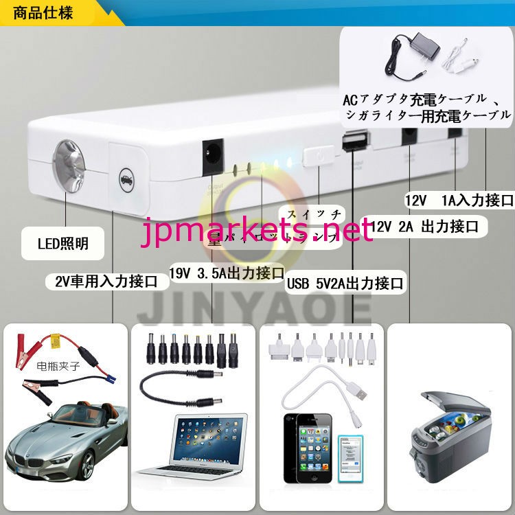 自動車始動/デジタル製品に充電/LED照明/多機能ミニリチウム電池の車ジャンプスターター問屋・仕入れ・卸・卸売り
