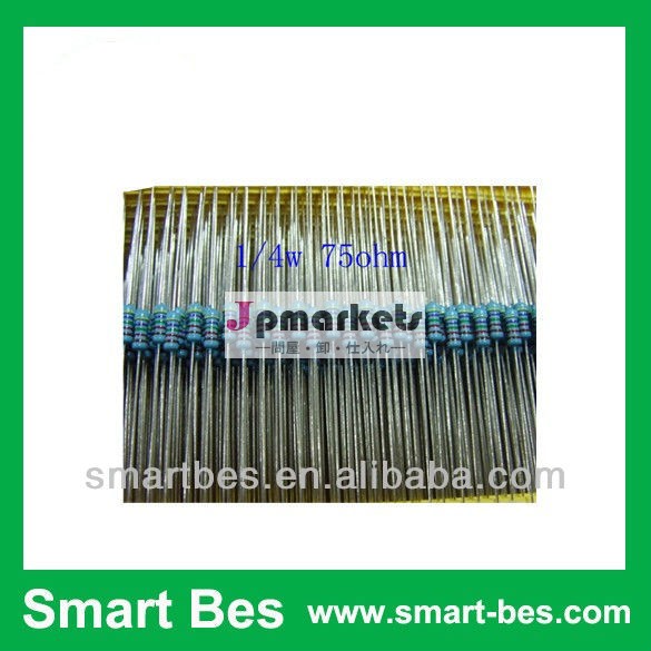 スマートbes~高品質!! の金属皮膜抵抗1/4w75オーム10kr1％金属皮膜/炭素皮膜抵抗問屋・仕入れ・卸・卸売り