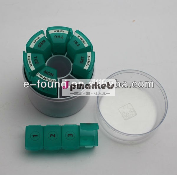 ラウンド形状の月次pillboxピルケース錠剤容器問屋・仕入れ・卸・卸売り