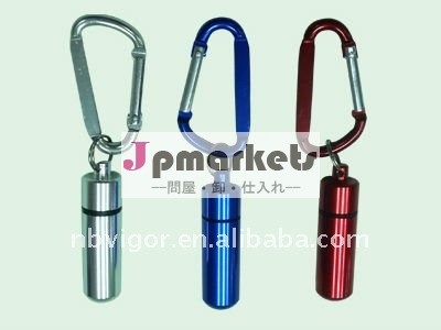 K49-0004キーホルダーが付いているアルミニウム丸薬ホールダー問屋・仕入れ・卸・卸売り